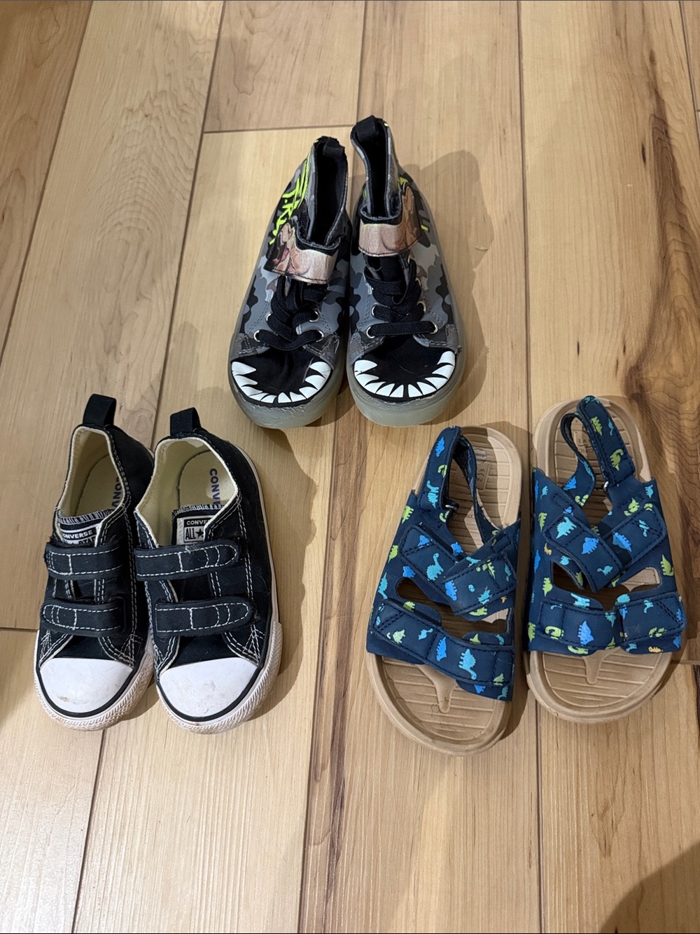 Converse Sneakers, Kids Shark Camo High-Top Sneakers, Pacific Wave Sandals